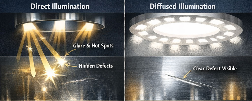 Metal Surfaces using Diffused Light