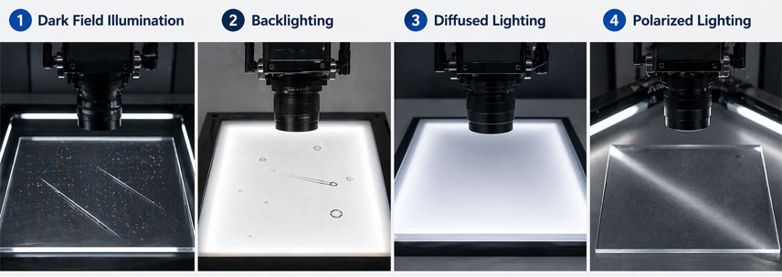 Machine Vision Technologies for Transparent Material Inspection