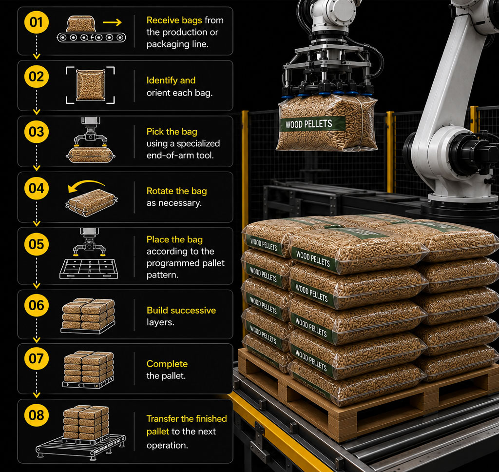 Why Robotic Palletizing Is Well Suited to Wood Pellets