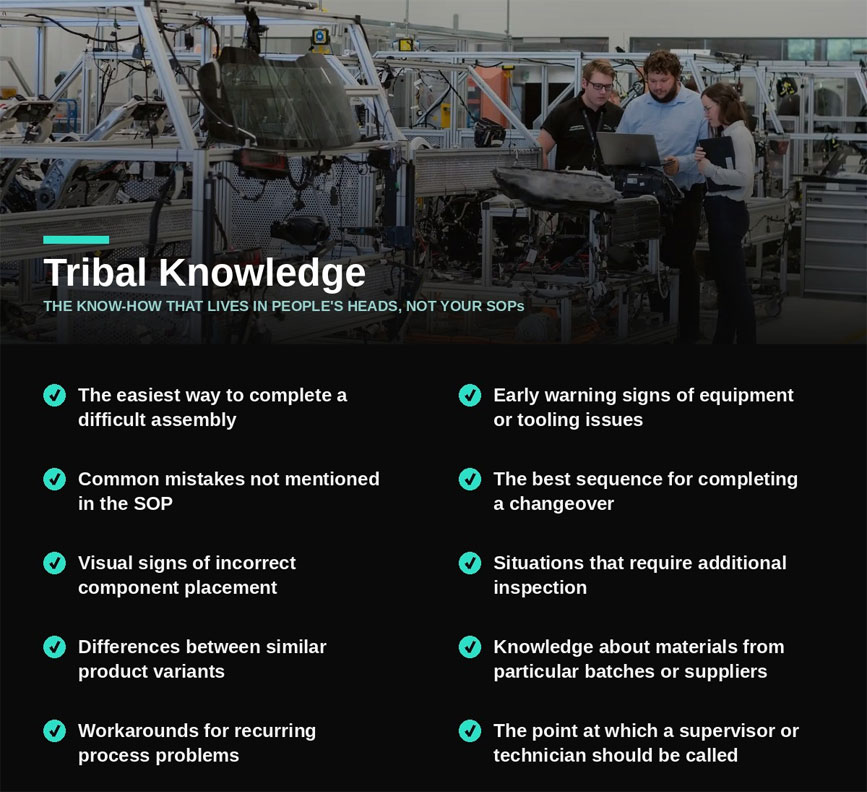 What is tribal knowledge in manufacturing?