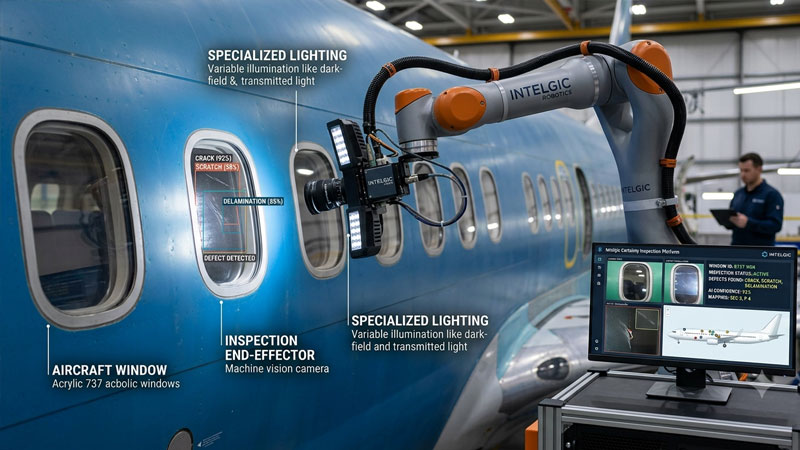 Robotic Inspection of Aircraft Windows Using AI